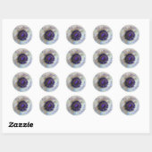 PixDezinesフローラ/white anemones/purple ラウンドシール (シート)