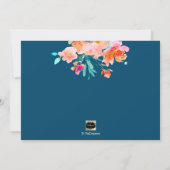 PixDezinesフローラWatercolorバルミツワー、オレンジ 招待状 (裏面)