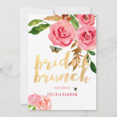 PixDezinesフローラWatercolorブライダルBrunch/DIY 招待状 (正面)