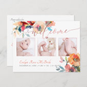 PixDezinesフローラWatercolor Baby Girl 案内ポストカード (正面/裏面)