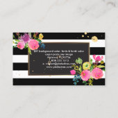 PixDezinesフローラwatercolor/ranunculus/ストライプLomes 名刺 (裏面)