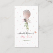 PixDezinesブックリクエストグリッターほこりっぽいバラバルーン プレイスカード (裏面)