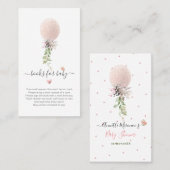 PixDezinesブックリクエストグリッター赤面バラバルーン プレイスカード (正面/裏面)