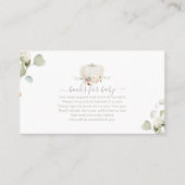 PixDezinesブックリクエスト水彩ホワイトカボチャ プレイスカード (正面)