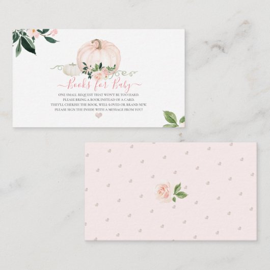 PixDezinesブックリクエスト、水彩赤面カボチャ エンクロージャーカード (正面/裏面)