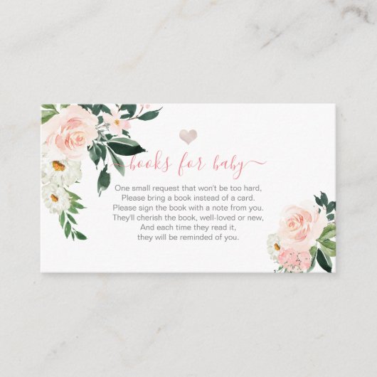 PixDezinesブックリクエスト、水彩赤面バラEn エンクロージャーカード (正面)