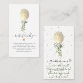 PixDezinesブックリクエスト、水彩金ゴールドバルーン エンクロージャーカード (正面/裏面)