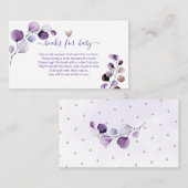 PixDezinesブックリクエストH2紫ユーカリのイベント プレイスカード (正面/裏面)