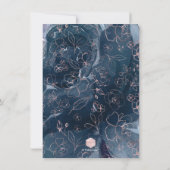 PixDezinesブライダルシャワーネイビー赤面H2花 招待状 (裏面)