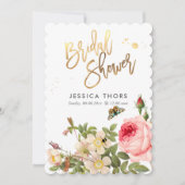 PixDezinesブライダルシャワーバラガーデン/DIYバックグランド 招待状 (正面)