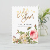 PixDezinesブライダルシャワーバラガーデン/DIYバックグランド 招待状 (スタンド正面)