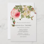 PixDezinesブライダルシャワーバラガーデン/DIYバックグランド 招待状 (裏面)