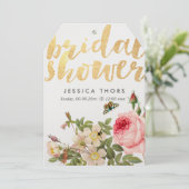 PixDezinesブライダルシャワーバラガーデン/DIYバックグランド 招待状 (スタンド正面)