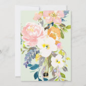 PixDezinesブライダルシャワーパステルウォーターカラーフラワーズ 招待状 (裏面)