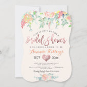 PixDezinesブライダルシャワー春フローラ 招待状 (正面)
