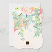 PixDezinesブライダルシャワー春フローラ 招待状 (裏面)