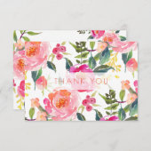 PixDezinesブライダルシャワー水の色サマープオーニー サンキューカード (正面/裏面)