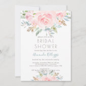 PixDezinesブライダルシャワー水の色Peonies Invita 招待状 (正面)