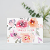 PixDezinesブライダルシャワー水カラー春フローラ サンキューカード (スタンド正面)