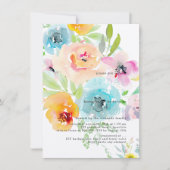 PixDezinesブライダルシャワー水カラー春フローラ 招待状 (正面)