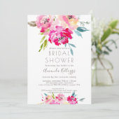 PixDezinesブライダルシャワー水彩牡丹 招待状 (スタンド正面)