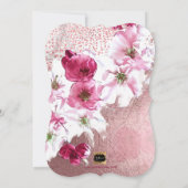 PixDezinesブライダルシャワー/暗いさくらんぼの花 招待状 (裏面)