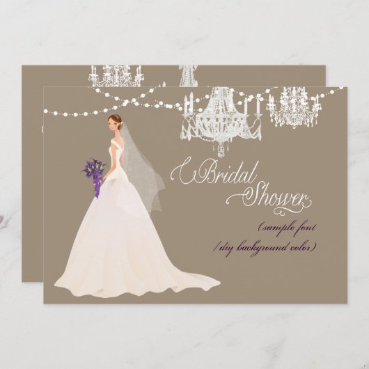 PixDezinesブライダルシャワー/DIY大事な行事+色 招待状 (正面/裏面)