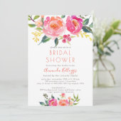 PixDezinesブライダルシャワーWatercolor Summer Peonies 招待状 (スタンド正面)