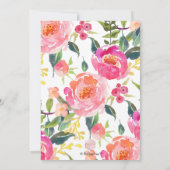 PixDezinesブライダルシャワーWatercolor Summer Peonies 招待状 (裏面)