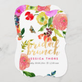 PixDezinesブライダルブルンチランヌカルス/DIYバックグランデ 招待状 (正面/裏面)