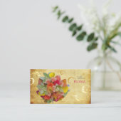 PixDezinesブライダルブーケ、快適/ヴィンテージ 名刺 (スタンド正面)
