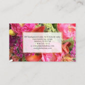 PixDezinesブライダルブーケ/水彩/フローラ 名刺 (裏面)