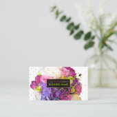 PixDezinesブライダルブーケ/水彩/フローラ 名刺 (スタンド正面)