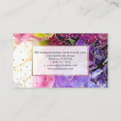 PixDezinesブライダルブーケ/水彩/フローラ 名刺 (裏面)