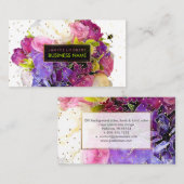 PixDezinesブライダルブーケ/水彩/フローラ 名刺 (正面/裏面)