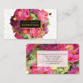PixDezinesブライダルブーケ/水彩/フローラ 名刺 (正面/裏面)