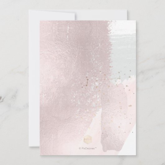 PixDezinesブラシ水彩バプティスマ1歳の誕生日 招待状 (裏面)