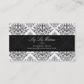 PixDezinesブラックエティエンヌヴィンテージダマスク 名刺 (裏面)