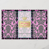 PixDezinesブラックフローラダマスク/デイバックグラウンドカラー チラシ (裏面)