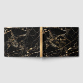 PixDezinesブラックマーブル+フェイク金ゴールド静脈 ゲストブック (全面)