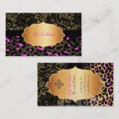 PixDezinesブラックレース+ピンクチーズ 名刺 (正面/裏面)