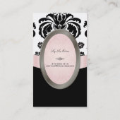 PixDezinesブラック、ピンク、ホワイトイザベラダマスク 名刺 (裏面)