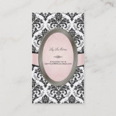 PixDezinesブラック、ピンク、ホワイトジョリーダマスク 名刺 (裏面)