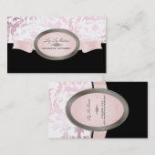 PixDezinesブラック、ピンク、ホワイトセラインダマスク 名刺 (正面/裏面)