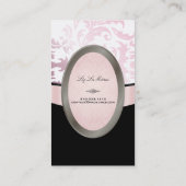 PixDezinesブラック、ピンク、ホワイトセラインダマスク 名刺 (裏面)