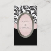 PixDezinesブラック、ピンク、ホワイトベリシモダマスク 名刺 (裏面)