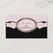 PixDezinesブラック、ピンク、ホワイト、調整可能なストライプ 名刺 (裏面)