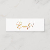 PixDezinesブラック+フェイク金ゴールドブランチ日付カード スキニー名刺 (正面)