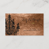 PixDezinesブラック+ホワイトのシャンデリアフェイク/銅 名刺 (裏面)