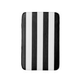 PixDezinesブラック/ホワイトストライプカラー/デイカラー バスマット (正面縦)